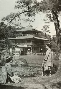 Kinkakuji The Golden Pavilion, 1910. av Herbert Ponting
