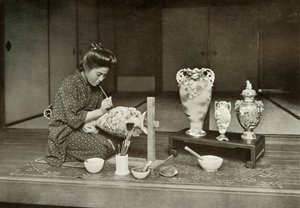 Maleri av keramikk for eksport, 1910. av Herbert Ponting
