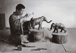 Bronseskulptøren (s/hvitt-bilde) av Herbert Ponting