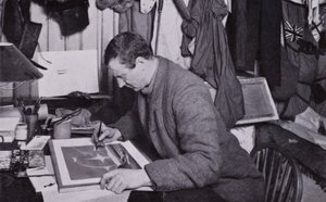 "Til Wilson, som kunstner, var det kompensasjoner" (s/hvitt-bilde) av Herbert Ponting