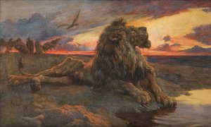 Studie for The Dying Lion (Akvarell)