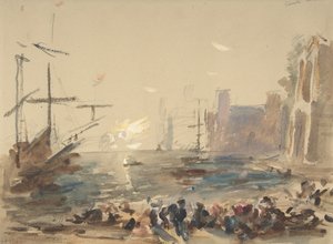 Seascape recto, ubeskrivelig skisse verso, 1840-1906. av Hercules Brabazon Brabazon