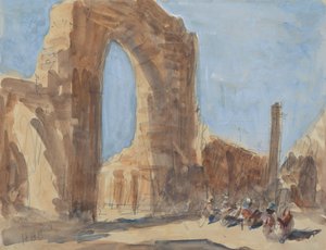 Quwwat-ul-Islam-moskeen og jernsøylen i Delhi, Qutb Minar-komplekset av Hercules Brabazon Brabazon