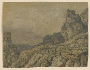 Fjelldal med platå, ca. 1625-30. av Hercules Seger