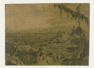 Fjernsyn med en vei og mosede grener av Hercules Segers