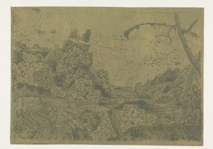Mountain Valley, til høyre en mann som bærer en pinne av Hercules Segers