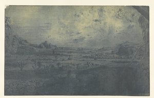 Fjelldal med inngjerdede felt av Hercules Segers