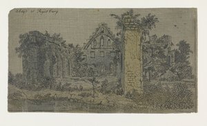 Ruinene av klosteret Rijnsburg, liten versjon Ruinene av klosteret Rijnsburg fra sør: liten versjon av Hercules Segers