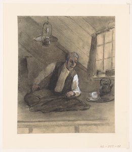 Skredder på jobb på et loftsrom av Herman Heijenbrock (possibly)