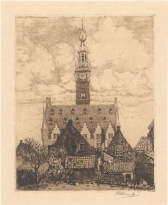 Veere Rådhuset av Herman Heuff (signed by artist)