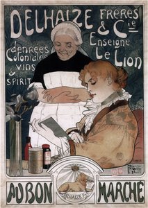 Reklameplakat for Delhaize Frères & Cie Biscuits, 1900