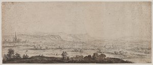 Landskap med landsbyen Schenkenschanz, Gelderland, 1600-tallet.