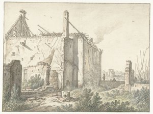 Ruin av et hus i Utrecht av Herman Saftleven