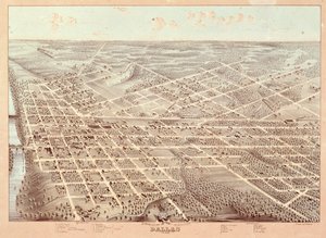 Gatekart over Dallas, Texas, 1872 av Herman attr. to Brosius