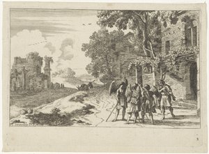 Abraham tar imot de tre englene Det gamle testamente skildringer (serietittel) av Herman van Swanevelt