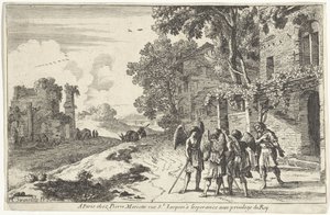 Abraham tar imot de tre englene Det gamle testamente skildringer (serietittel) av Herman van Swanevelt