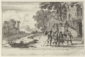Abraham tar imot de tre englene Det gamle testamente skildringer (serietittel) av Herman van Swanevelt