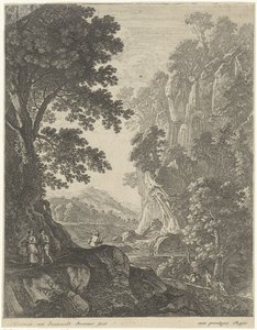 Fjelllandskap med foss Landskap (serietittel) av Herman van Swanevelt