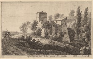 Gård bortenfor Porta del Popolo av Herman van Swanevelt