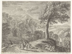 Joseph hjelper Mary av eselflukten til Egypt (serietittel) av Herman van Swanevelt