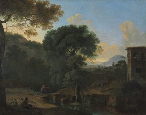 Landskap med reisende av Herman van Swanevelt