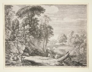 The Donkey Led to the River, fra settet The Flight into Egypt av Herman van Swanevelt