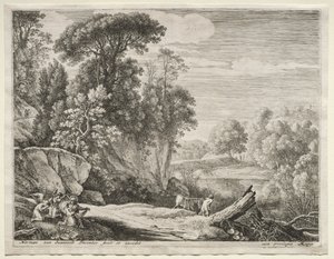 The Flight into Egypt: The Donkey Led to the River av Herman van Swanevelt