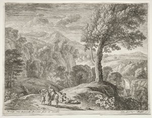 Det store treet og kaskaden, ca. 1652-1654. av Herman van Swanevelt