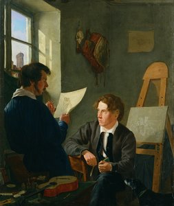 Hermann Kauffmann og Georg Haeselich (1806-94) i Kauffmanns Munich Studio, 1830
