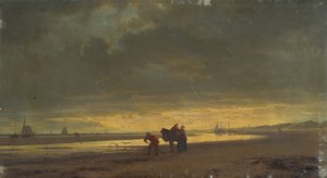 Nederlandsk havkyst ved lavvann av Hermann Mevius