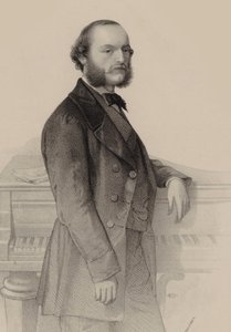 Portrett av pianisten og komponisten Désiré Magnus 1828-1884. av Hermann Raunheim