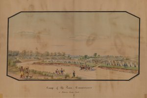 Camp of the Peace Commissioners ved Medicine Lodge Creek, 1867.