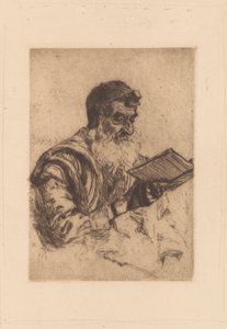 Bedende jødisk mann av Hermann Struck (signed by artist)