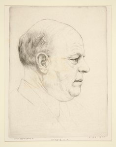 H. N. Bialik (portrett av hodet i profil) av Hermann Struck