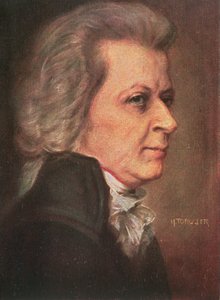 Wolfgang Amadeus Mozart (1756-91) pub. 1904 (farge litho) av Hermann Torggler