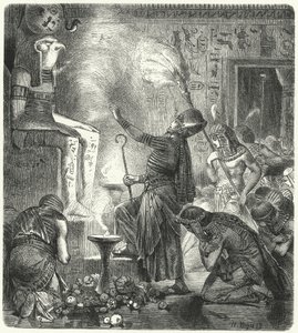 En ung egyptisk farao i et tempel av Hermann Vogel