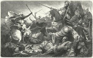 Kristne som kjemper mot almohadene i slaget ved Las Navas de Tolosa, Spania, 1212 av Hermann Vogel