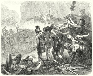 Ydmykelse av den romerske hæren av samnittene ved Caudine Forks, 321 f.Kr. av Hermann Vogel