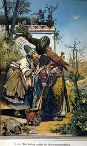Illustrasjon av Vogel for historien om brødrene Jacob (1785-1863) og Wilhelm (1786-1859) Grimm: "Den gamle sultanen" av Hermann Vogel
