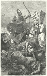 Ramses den store i slaget ved Kadesj, 1274 f.Kr av Hermann Vogel