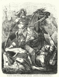 Siegfried tok kong Ludegast til fange av Hermann Vogel