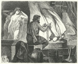 Studioet til den athenske billedhuggeren Praxiteles av Hermann Vogel