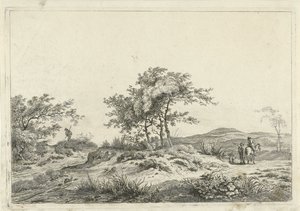 Landskap med rytter og fotgjenger av Hermanus Fock