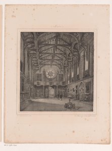 Interiør gotisk hall i Kneuterdijk-palasset av Hermanus Johannes van den Hout