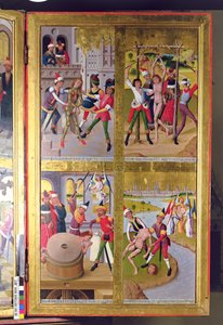 Scener fra St. Victors liv fra den indre delen av den høyre ytre fløyen til det tidligere hovedalteret i St. Nicholass Church, 1481 (tempera på panel)
