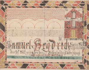 Tegning for Samuel Heydrich, 1845 (blekk, wc og blyant på papir)
