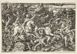 Kamp mellom ryttere, 1523. av Hieronymous Hopfer
