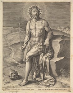 Kristus sitter på den kalde steinen, før ca. 1586.