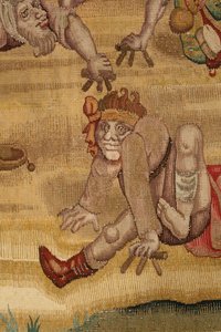 Tapetet inspirert av verkene til Hieronymus Bosch, ca. 1560 (gull, sølv, silke og ull) av Hieronymus (after) Bosch