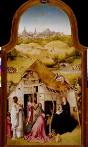 Tilbedelse av Magi Sentralpanelet i triptyken til helligtrekonger. Maleri av Hieronymus Van Aeken (Aken) dit Jerome Bosch (1450-1516). 1510-1511. Dim. 138x72 cm Madrid. Prado-museet. av Hieronymus Bosch